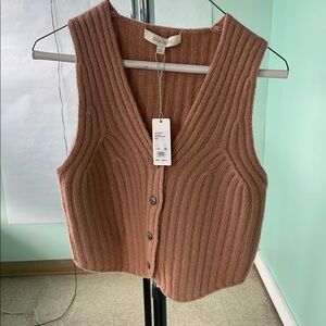 Favorite Daughter Women's V-Neck Sweater Vest in Brown